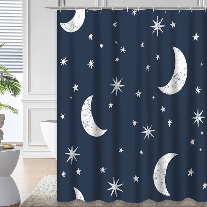 Rideau de douche sans couture avec 12 étoiles, L 72 po x l 72 po