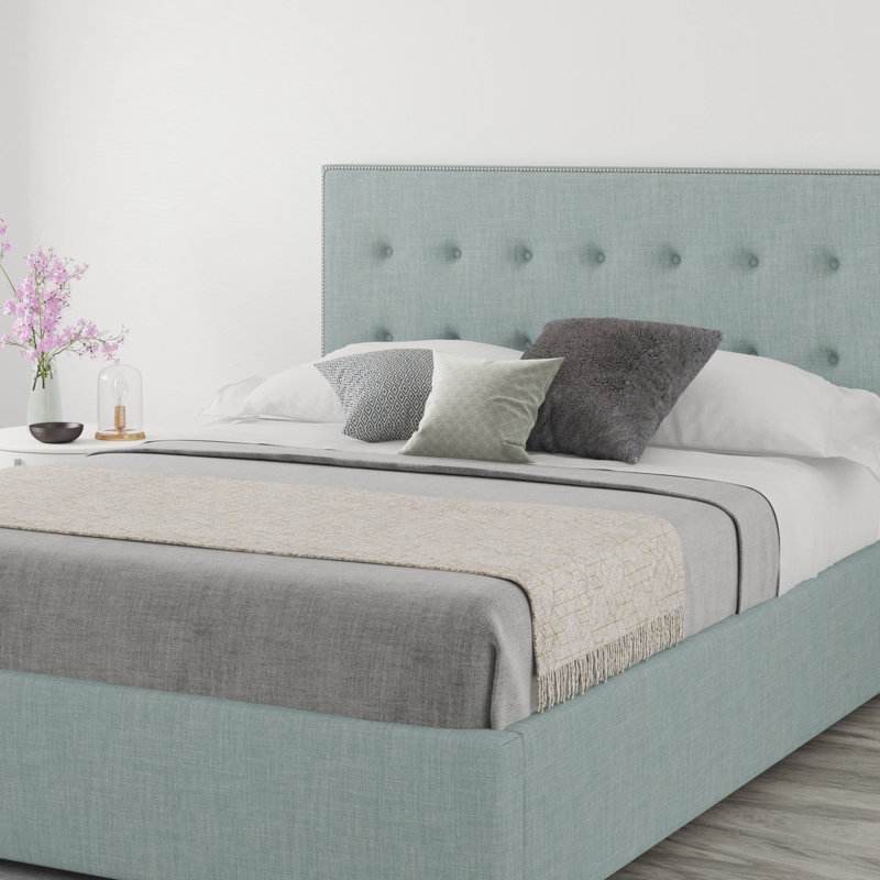 Wem Upholstered Headboard, Linen Sky, Double (4'6)