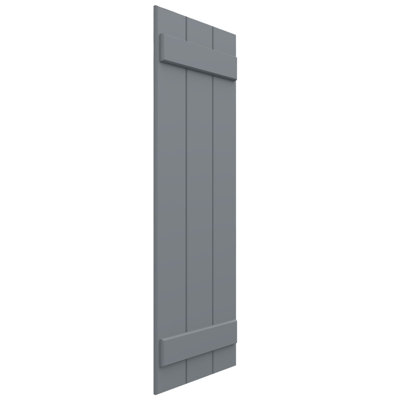 10 3/4"W x 54"H EnduraCore Composite Two Board Joined Board-n-Batten Shutters, Ocean Swell (Per Pair - Hardware Not Included)