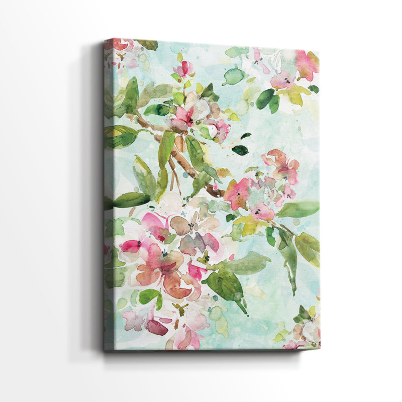 Fleurs de printemps I - Cavas enveloppés de galerie, H 27 po x l 18 po
