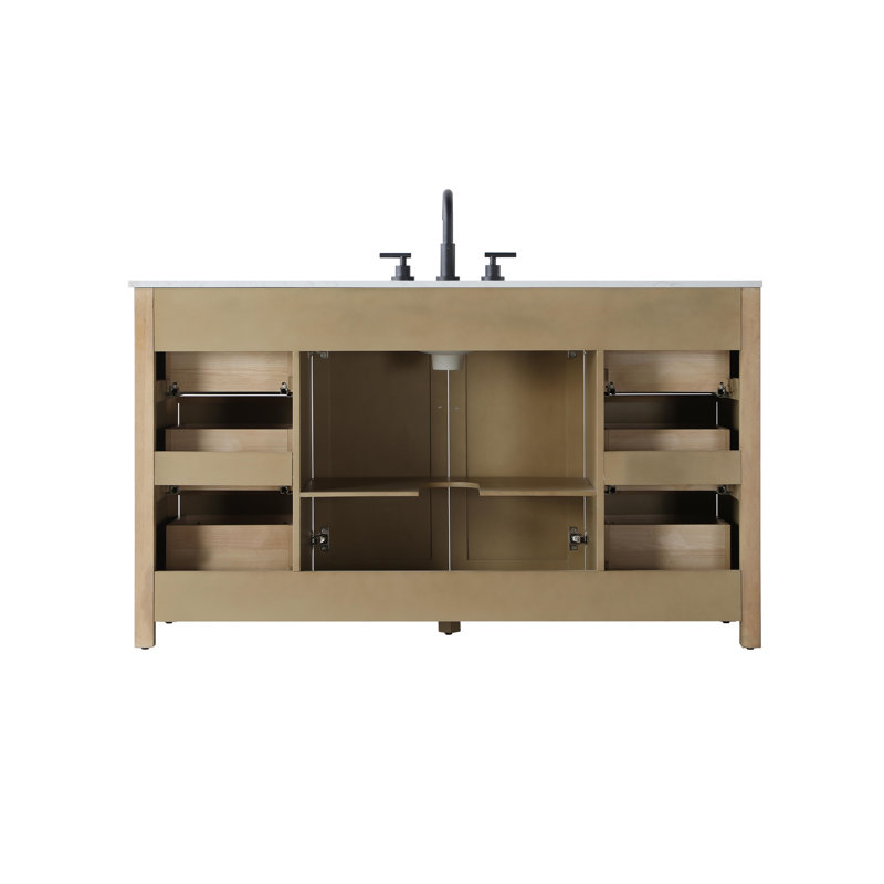 Meuble-lavabo simple 60 po, Lin chêne