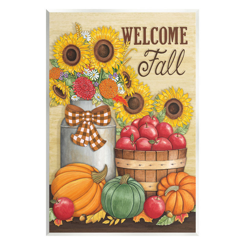 "Fall Harvest", phrase d'art sur plaque murale par Deb Strain, H 15 po x l 10 po