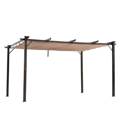 Outdoor Retractable Pergola Canopy, Aluminum Patio Pergola, Backyard Shade Shelter For Porch Party, Garden, Grill Gazebo