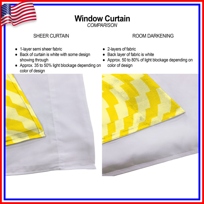 Rideau optique obscurcissant et obscurcissant optique jaune - 2 panneaux, 40in x 80in - 2 panels, Room Darkening