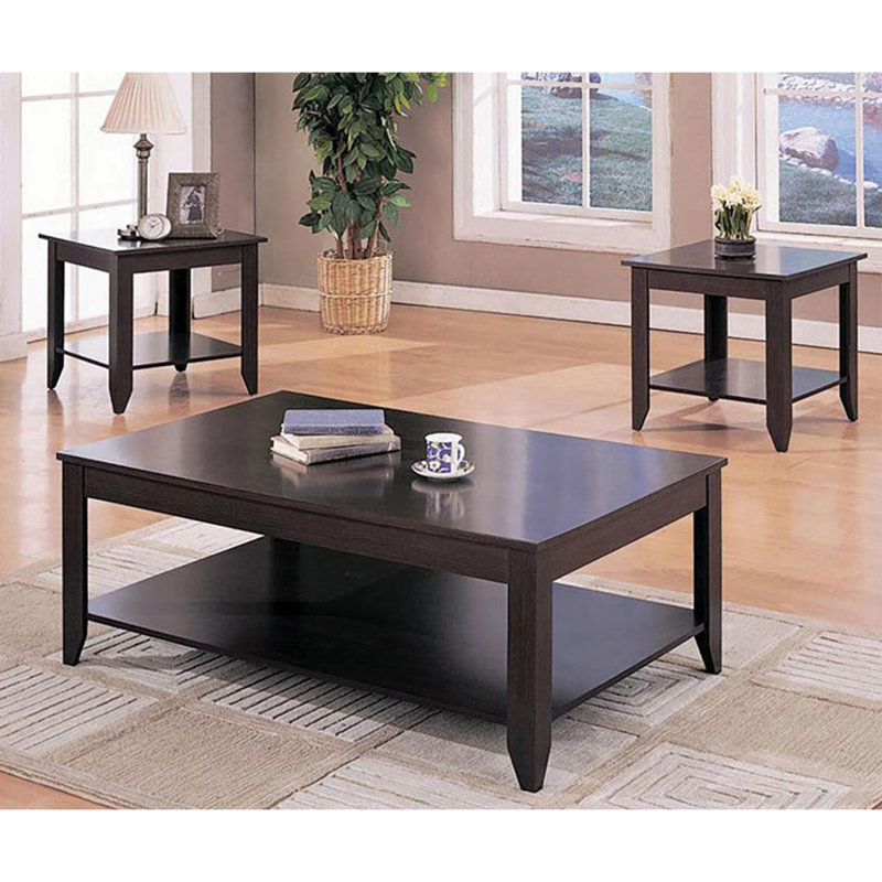 Ensemble de tables basses 3 pièces, Cappuccino
