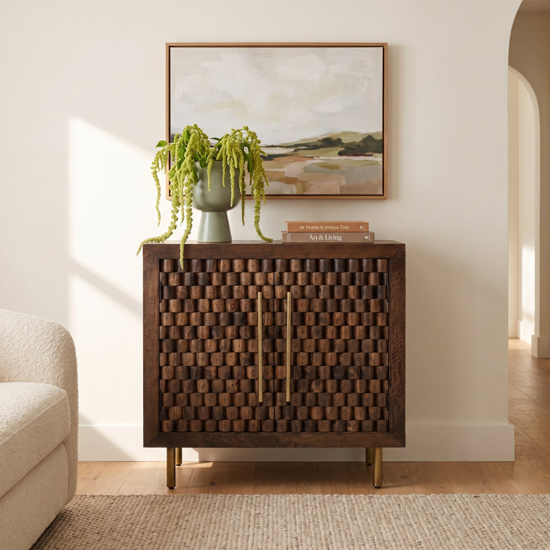 Abshire Mango Wood Cabinet, Dark Brown