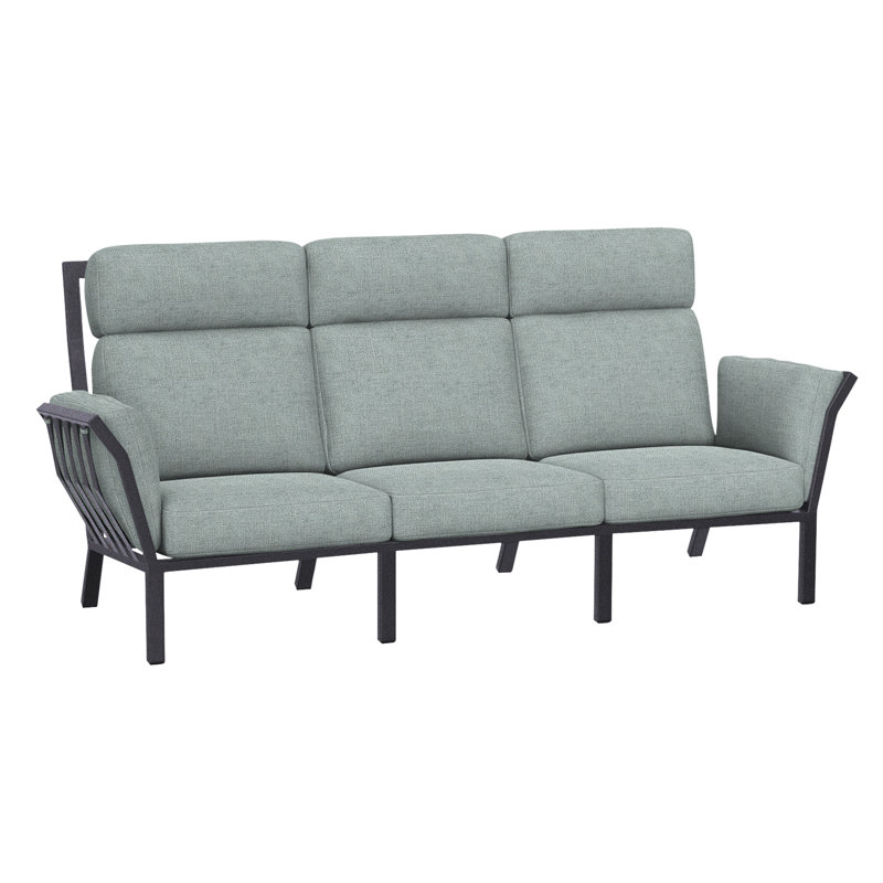 Aris Outdoor 3 - Seat Patio Sofa, Sahara Cafe, Graphite