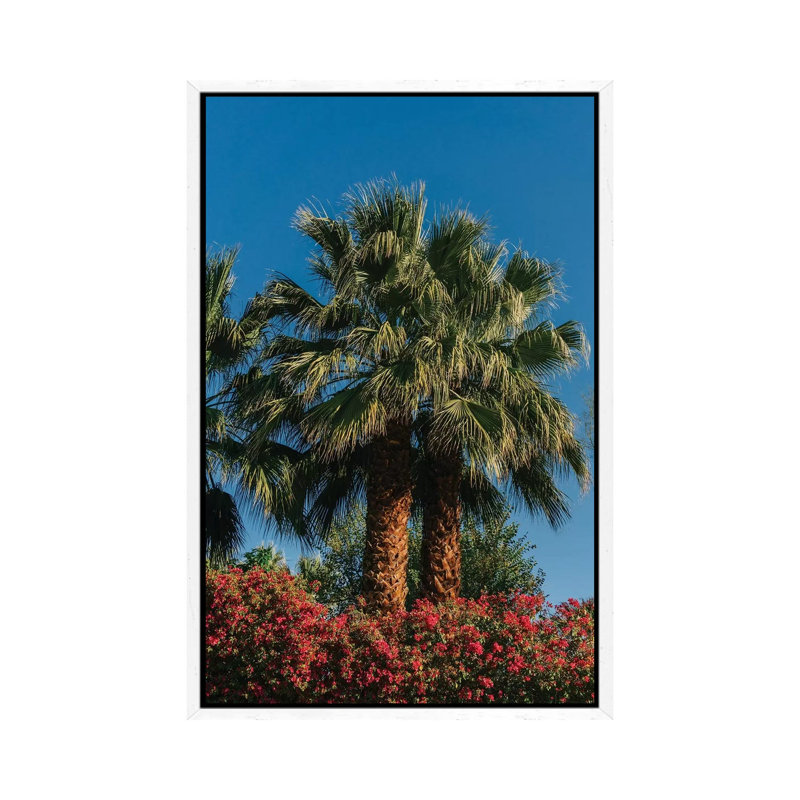 Palm Springs Palms II by Bethany Young - Print on Canvas, White Framed, 66.04cm H x 45.72cm W x 3.81cm D