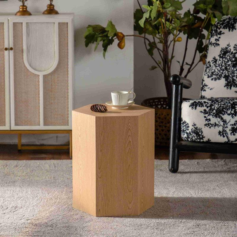 Table de bout hexagonale moderne, Naturel