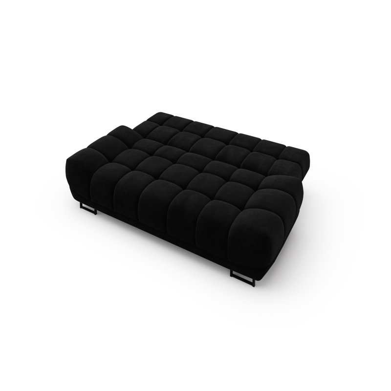 Nicolus 3 Seater Velvet Sofa Bed, Black