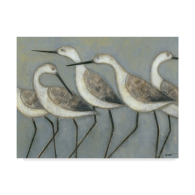 «Wore Birds I» de Norman Wyatt, art mural sur toile tendue pour décor de salon, de chambre à coucher ou de bureau - 24 x 32