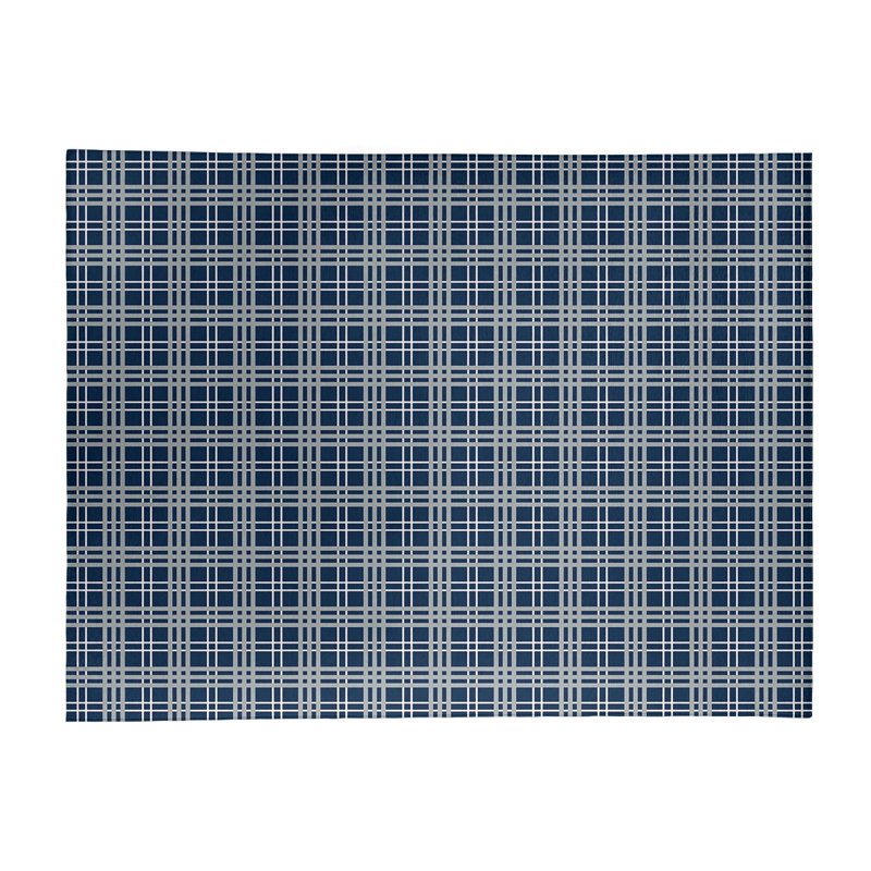 Tapis à carreaux bleu, Rectangle 8 pi x 10 pi