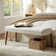 Duplessis 44"W Modern Bench with Solid Wood Legs and Foot Pads