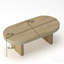 Table basse ovale Mid-Century