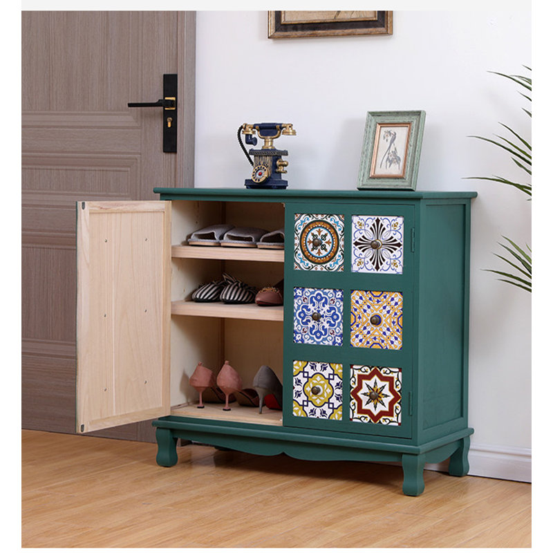 Meuble de rangement bohème Boho, Vert