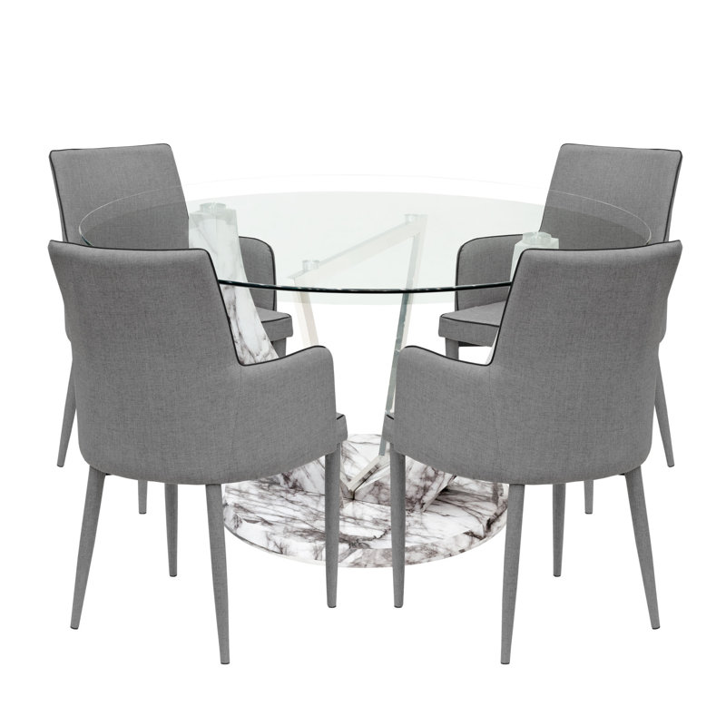 Jameel 4 - Person Dining Set, Grey