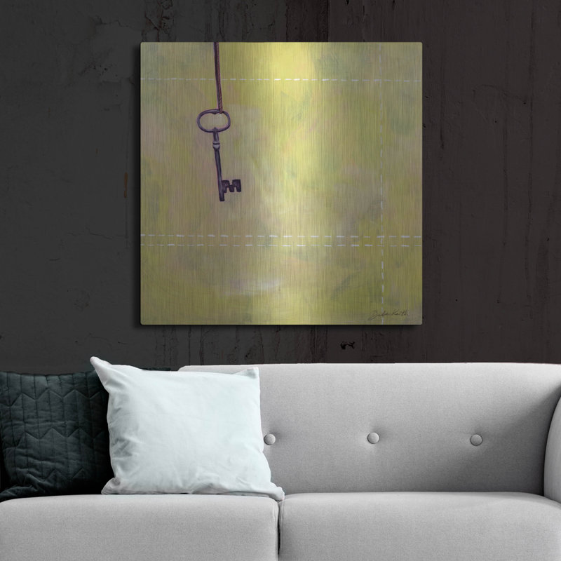  «Key» par Bebe Keith, art mural en métal, 36 po x 36 po
