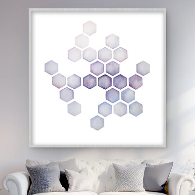 Alveoli Lilac - Purple Shapes Framed Matted Print for Decor