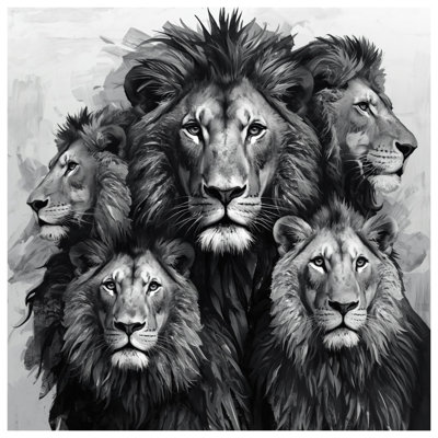 Group Of Lions Shower Curtains Extra Long