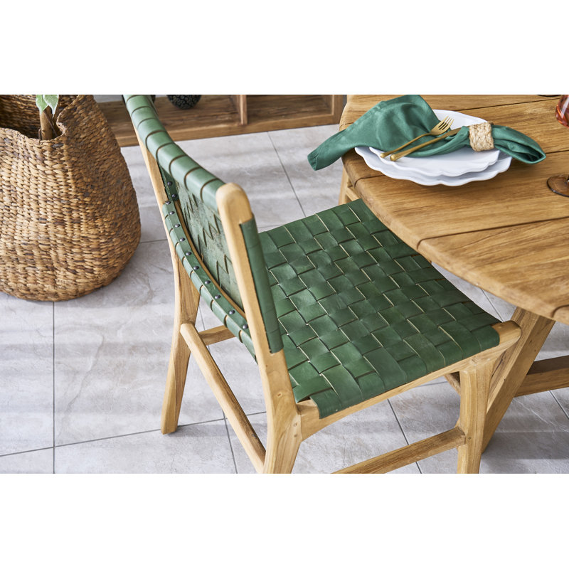 50cm H Solid Wood Side Chair, Green