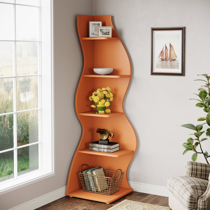 Arhab Corner Bookcase, Orange