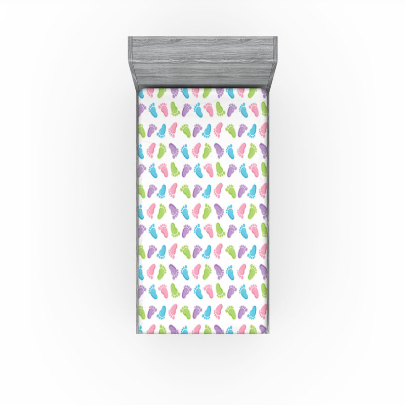 Multicolore, ensemble de 2 empreintes de pas Ambesonne, Drap-housse grand