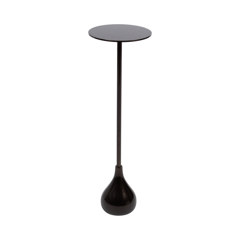Hersi Modern Round Metal Drink Table, Brown