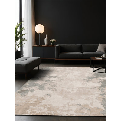 Tapis beige soyeux et moelleux