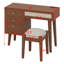 Ensemble coiffeuse 39 "en bois de style bohémien rétro avec tiroirs de rangement-180331474