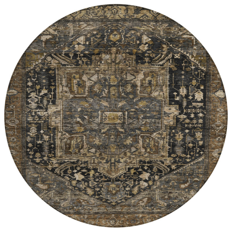 Tapis d'intérieur / extérieur brun Clarina, 8 pi x 8 pi