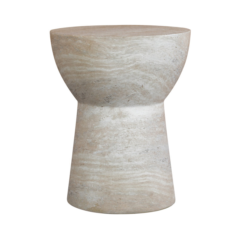 Lumira Indoor Outdoor Side Table  In Concrete Finish, Ocean Stone