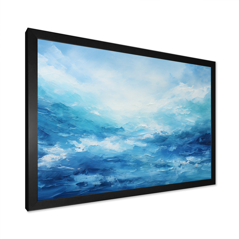 «Blue Infinity Of The Ocean II», art sur toile océan, H 34 po x l 44 po x P 1,5 po, Cadre simple noir
