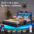 Khemis Floating Bed Frame with LED Lights and  Charging Station, RGB Smart Storage Headboard Platform Bed with Type-C & USB Port-1235244613-1235244614