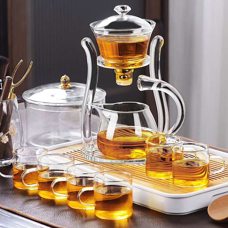 Service à thé en verre avec 6 tasses