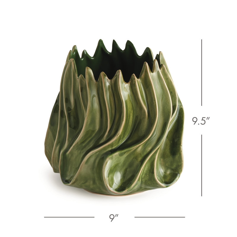 Callista Handmade Clay Table Vase, 9.5" H x 9" W x 9" D