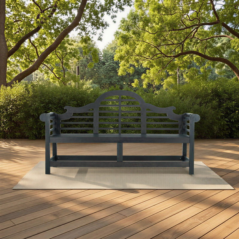 Banc de jardin en bois Kalandria, Gris Ardoise Foncé
