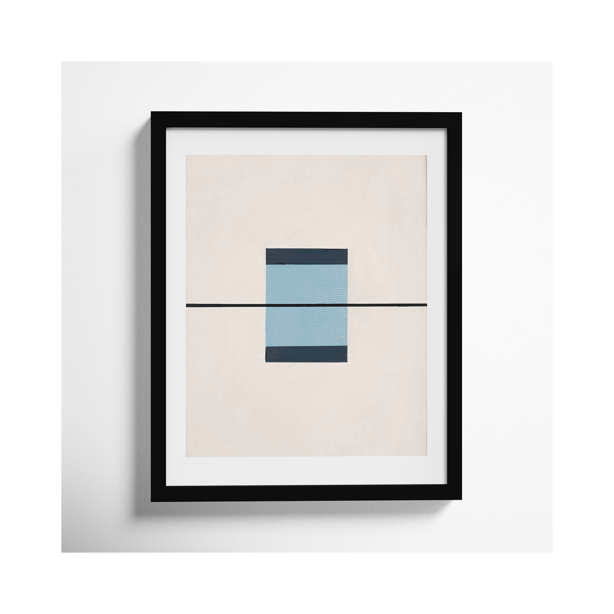 Black And Blue 1 by Robert Kamnatnik, 38" H x 30" W x 1.25" D, Black