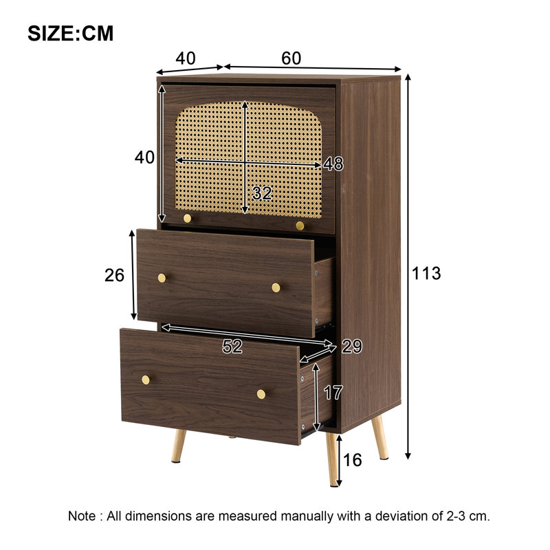 Rattan Sideboard With 2 Drawer And 1 Door