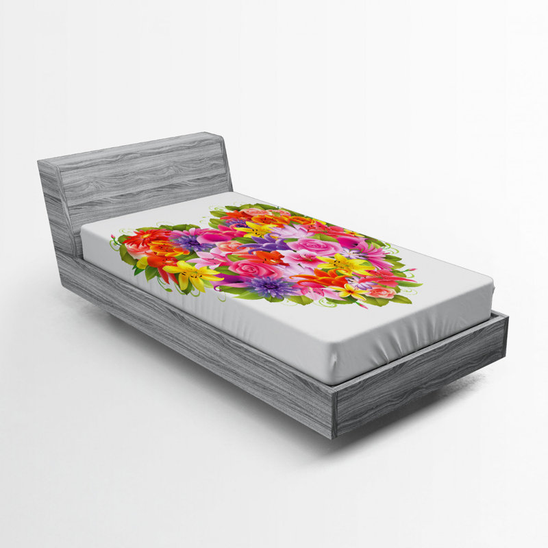 Microfiber Floral Fitted Sheet, Twin XL Fitted Sheet
