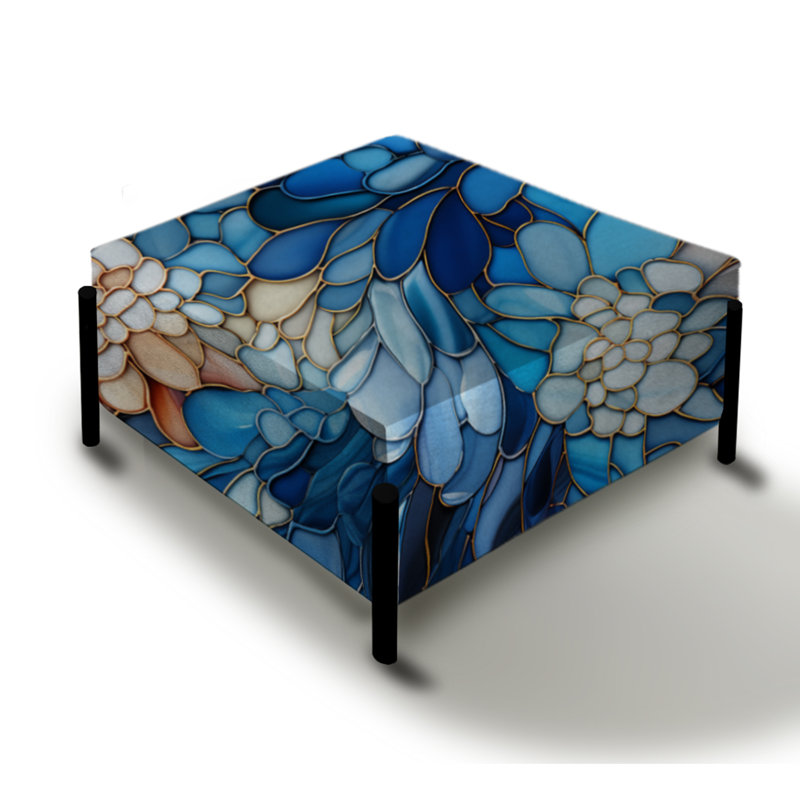 Océan mosaïque II motif tropical - grand repose-pieds carré tropical