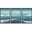 Coastal Beach Teal Blue Duotone Ocean Wave Sea, reproduction sur toile 3 pièces-91259753-91259754