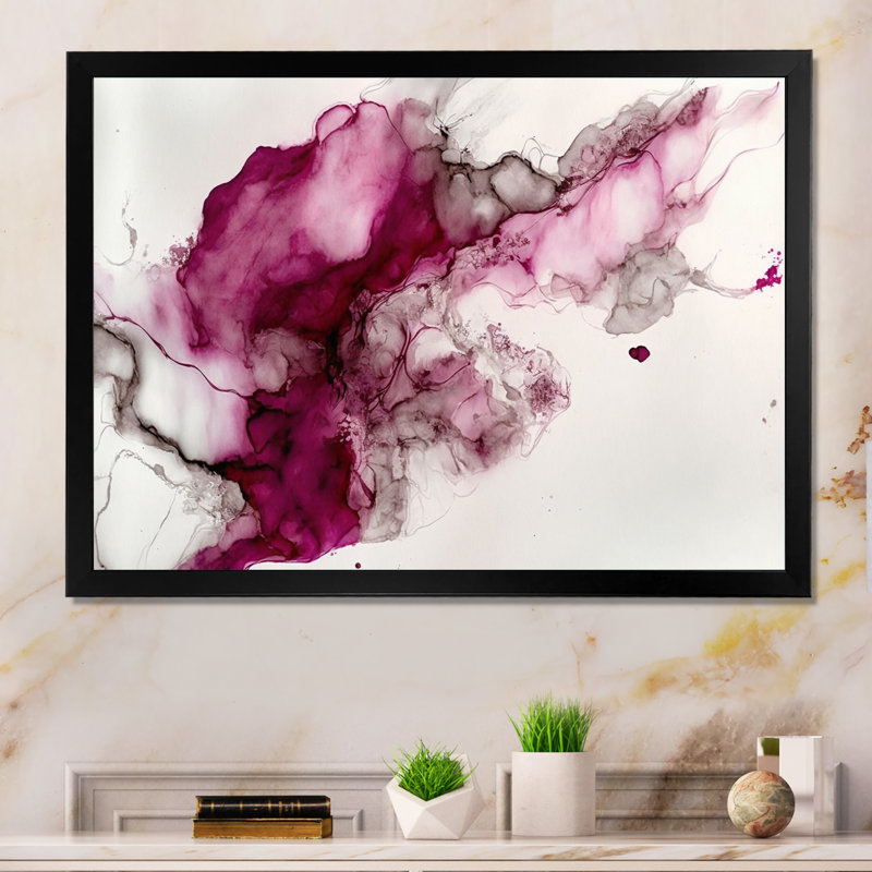 Ancien mystère in Viva Magenta V - reproduction sur toile, H 12 po x l 20 po x P 1 po, Toile avec cadre photo noir