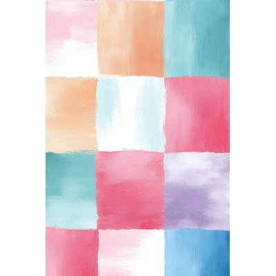 Patchwork Wallpaper Artistic Pastel Wall Decor