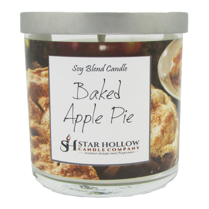Bougie en pot de pomme cuite, H 3,25 po x l 2,75 po x p 2,75 po