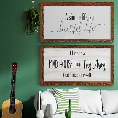 «Simple Beautiful Life», ensemble de 2 reproductions d'art sur toile encadrées