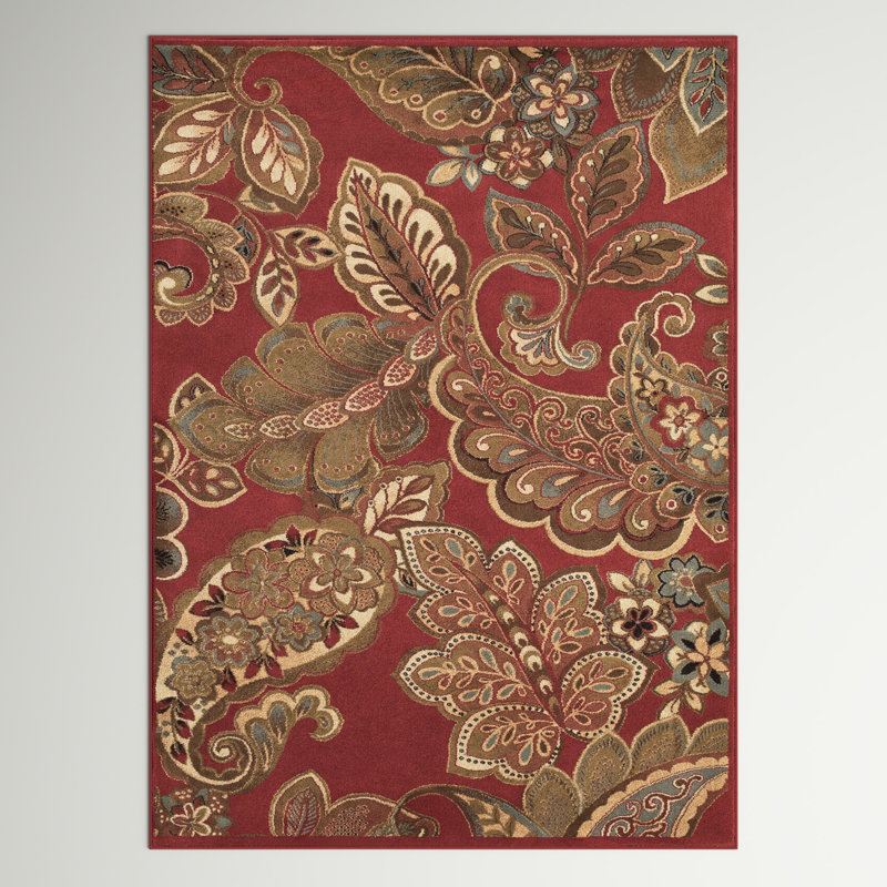 Needham Machine Woven Paisley Area Rug, Rectangle 5'3" x 7'7"
