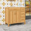 Meuble-lavabo en bois avec lavabo, 3 tiroirs et tablette réglable en forme de U