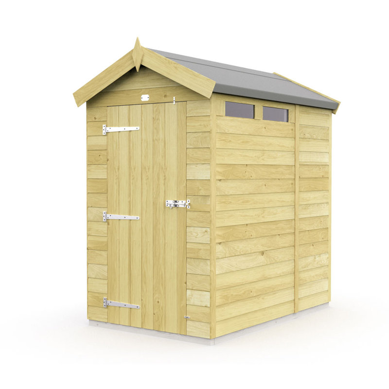 4ft x 7ft Apex Security Shed - Single Door