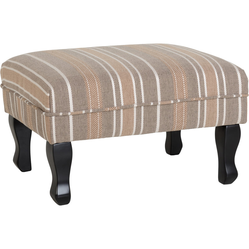 Mont Wide Rectangle Striped Footstool, Beige