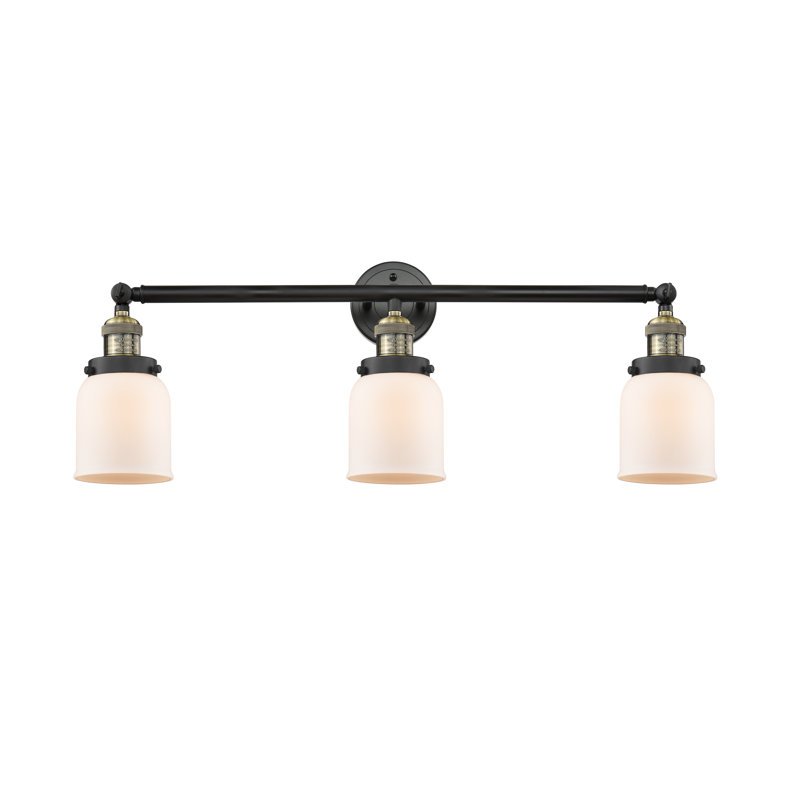 Barre d'éclairage de salle de bain à 3 lumières à intensité variable, Laiton antique noir